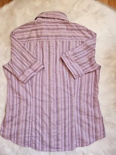 Camisa de rayas rosada para mujer - miniatura 2