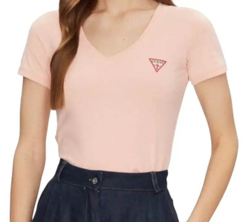 Polera Rosa Guess con logo bordado Talla M - 1