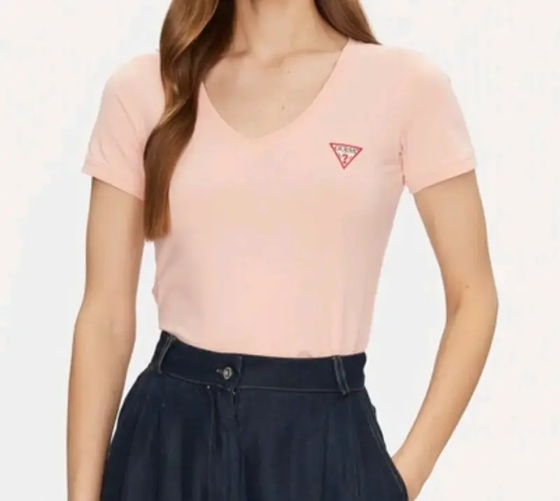 Polera Rosa Guess con logo bordado Talla M - 3