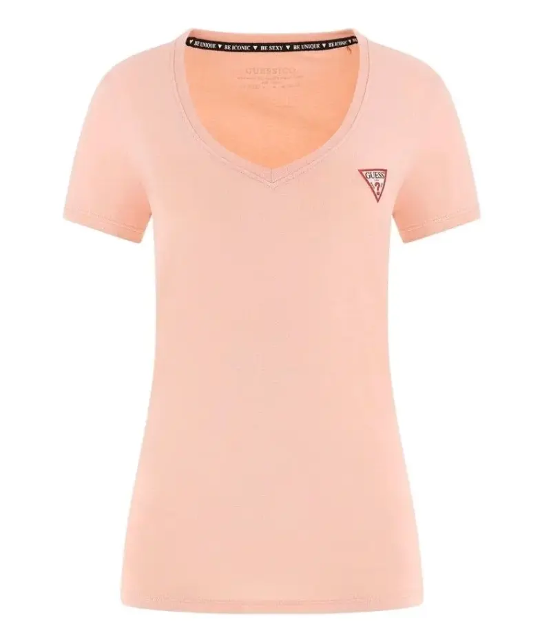 Polera Rosa Guess con logo bordado Talla M - 4