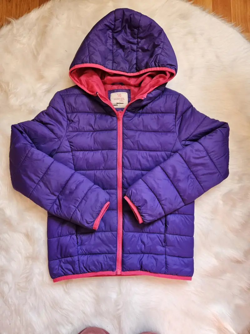 Chaqueta acolchada morada para niña - 1