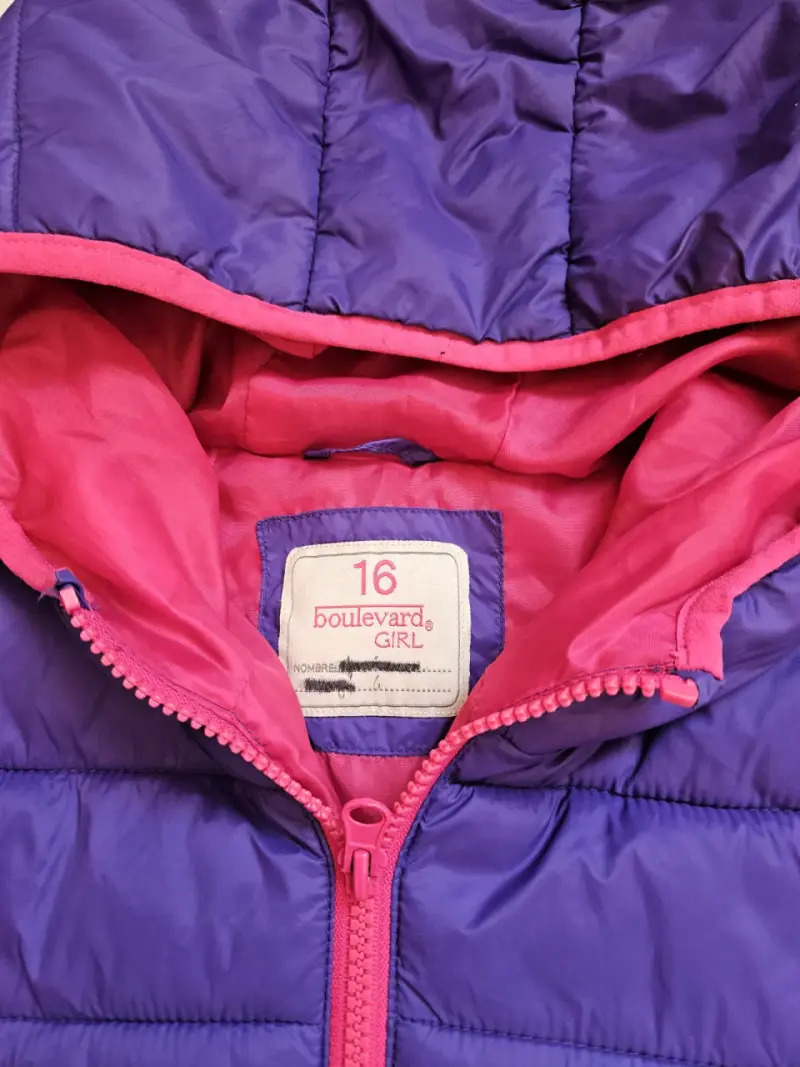 Chaqueta acolchada morada para niña - 3