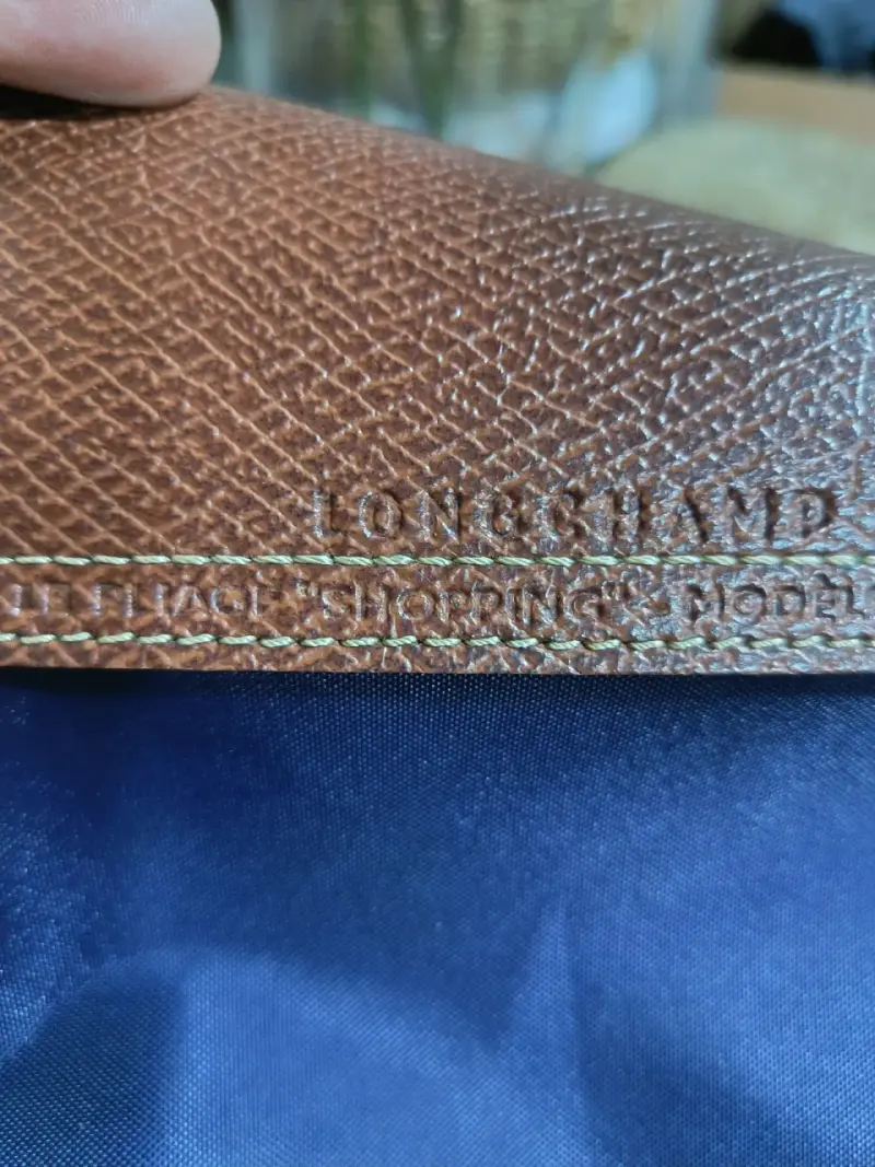 Bolso tote azul con asas de cuero - 5