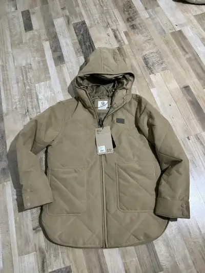 Parka acolchada beige con capucha - miniatura 1