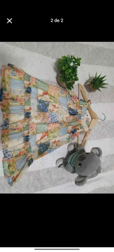 Vestido largo floral patchwork - miniatura 1