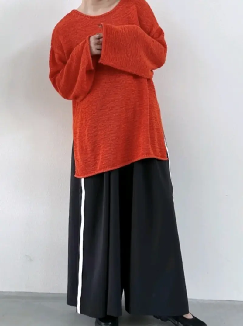 Suéter rojo de lana para mujer - 2