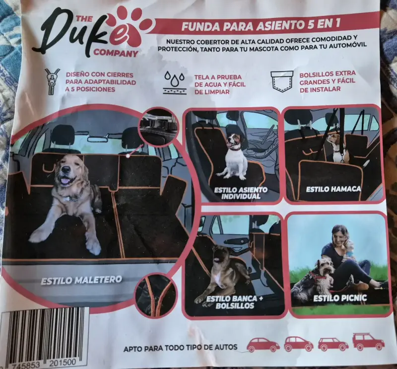 Funda protectora para asiento de auto para mascotas - 2