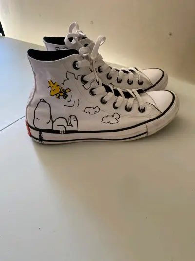 Zapatillas altas Snoopy blancas de lona - miniatura 1