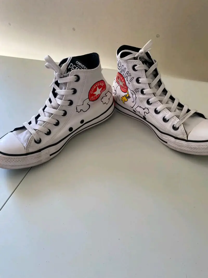 Zapatillas altas Snoopy blancas de lona - 2