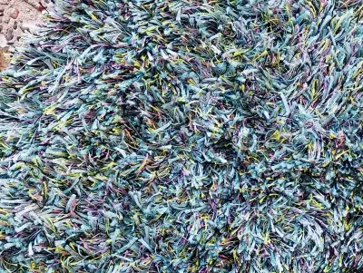 Alfombra shaggy multicolor suave - miniatura 1