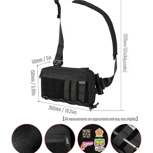 Bandolera táctica negra Tactical Geek L3C cache - 5