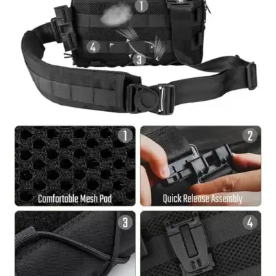 Bandolera táctica negra Tactical Geek L3C cache - miniatura 8