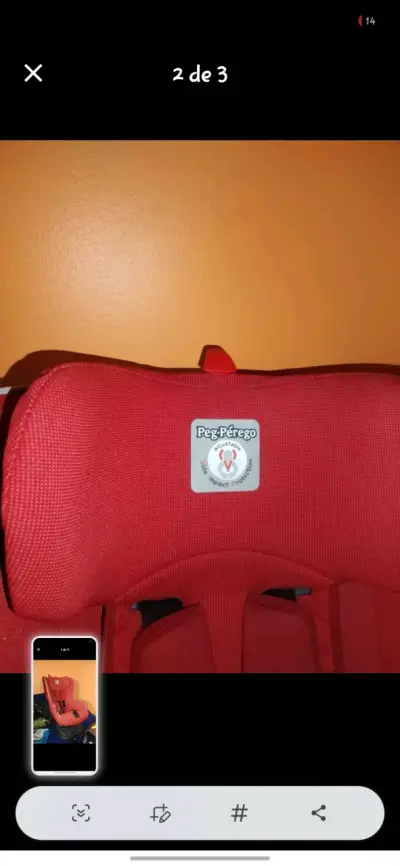 Silla de auto Peg Perego roja para bebé - miniatura 2