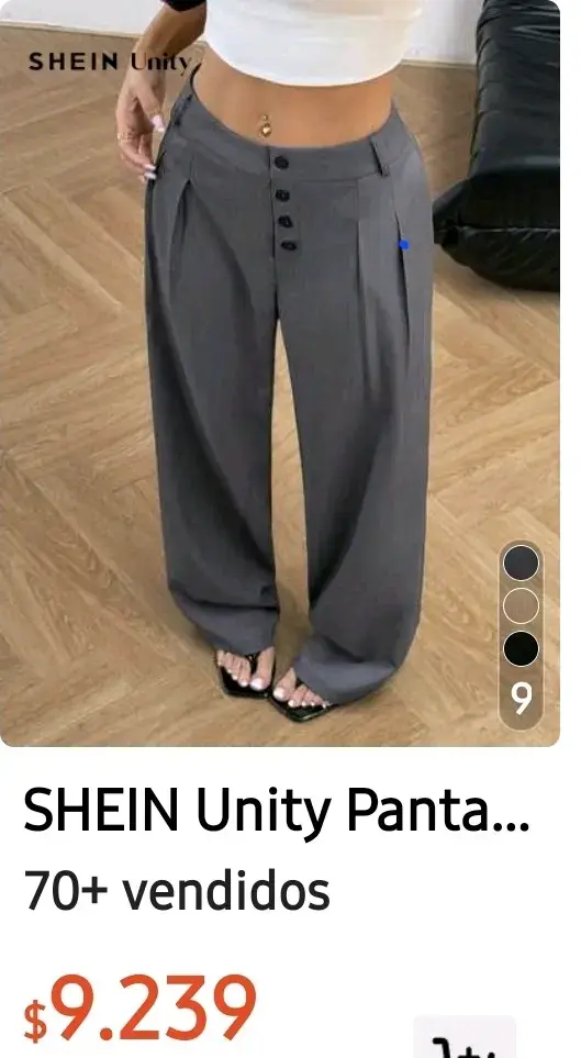 Pantalones anchos grises SHEIN Unity