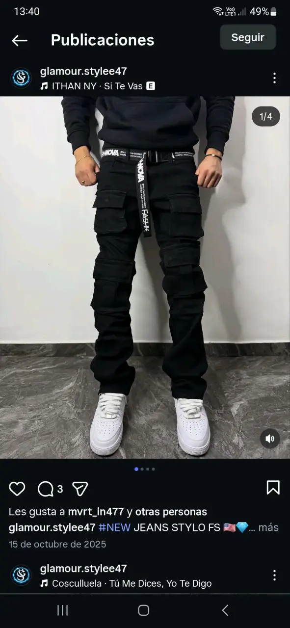Pantalones cargo negros