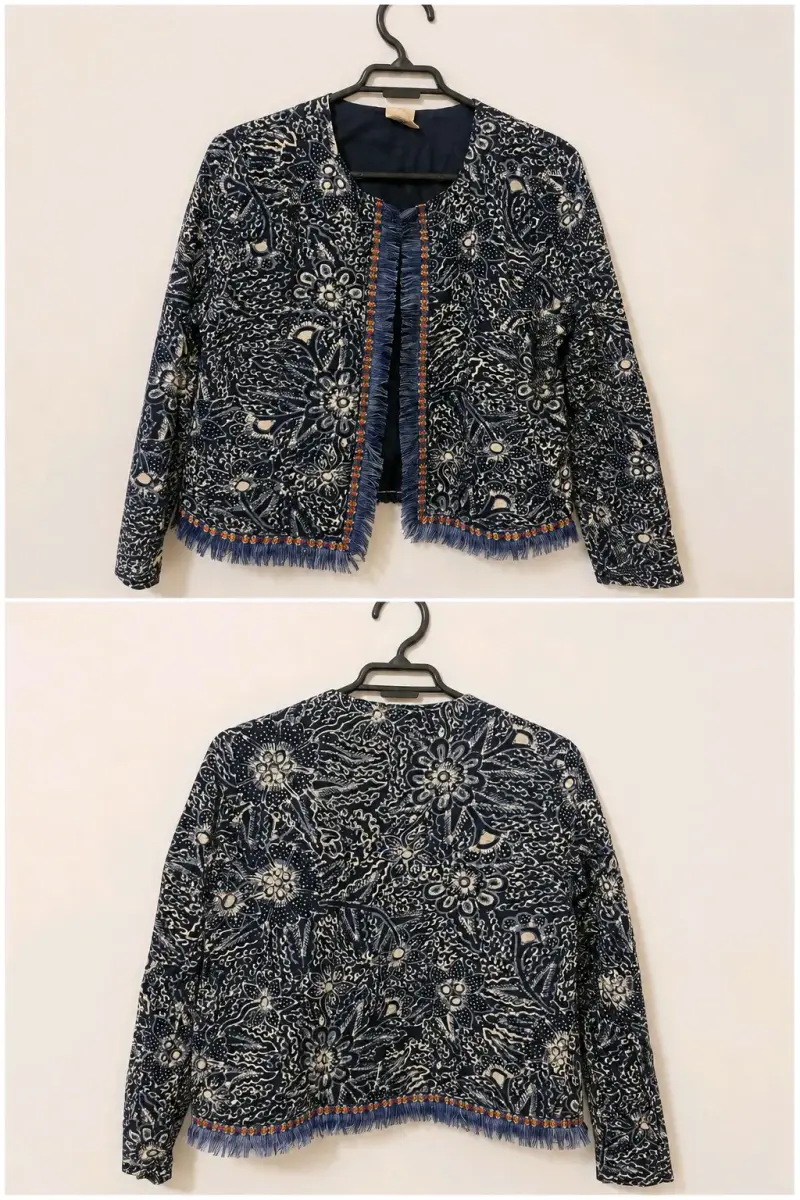 Chaqueta estampada con flecos talla M - 2