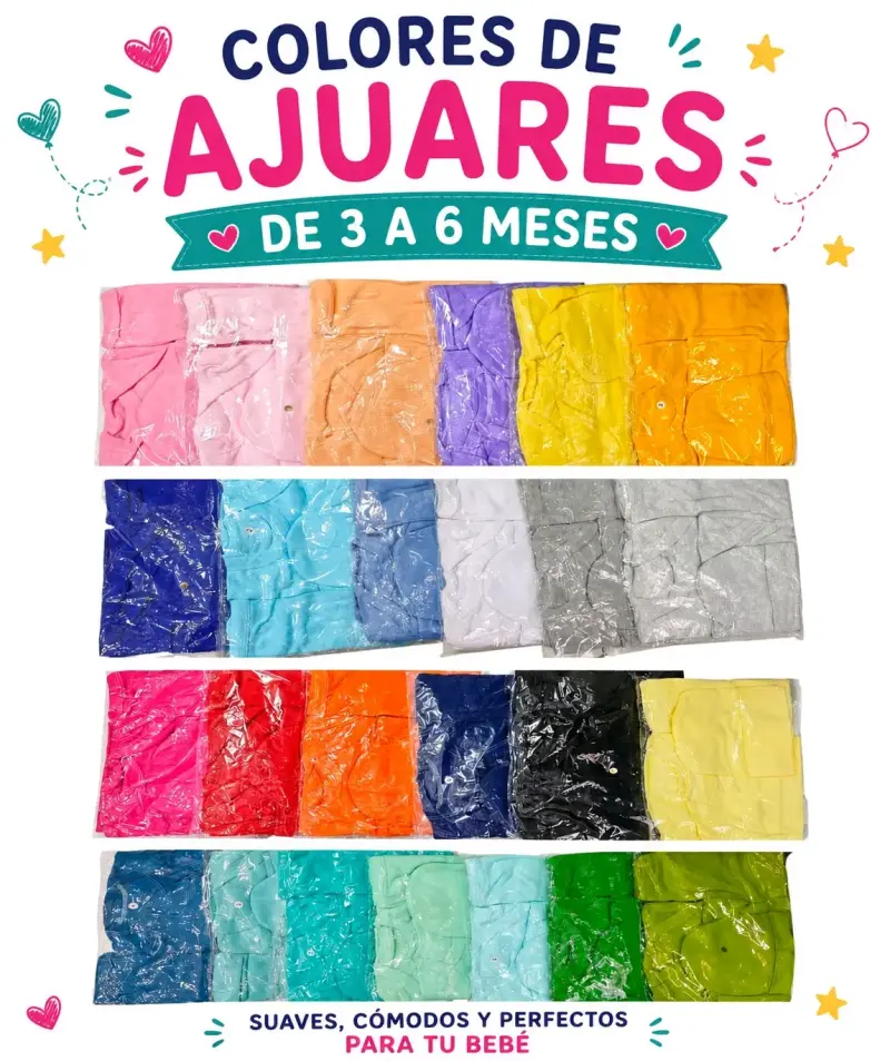 Ajuar de bebé 3-6 meses 100% algodón - 2
