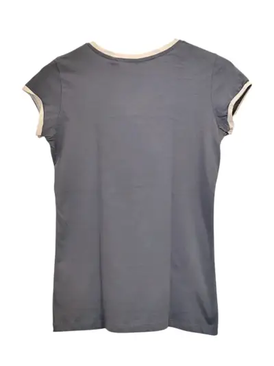 Polera Guess azul Logo bordado plateado M - miniatura 4