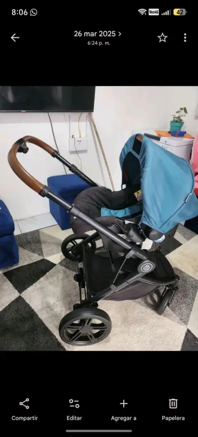 Coche de bebé Cybex azul y negro - miniatura 2