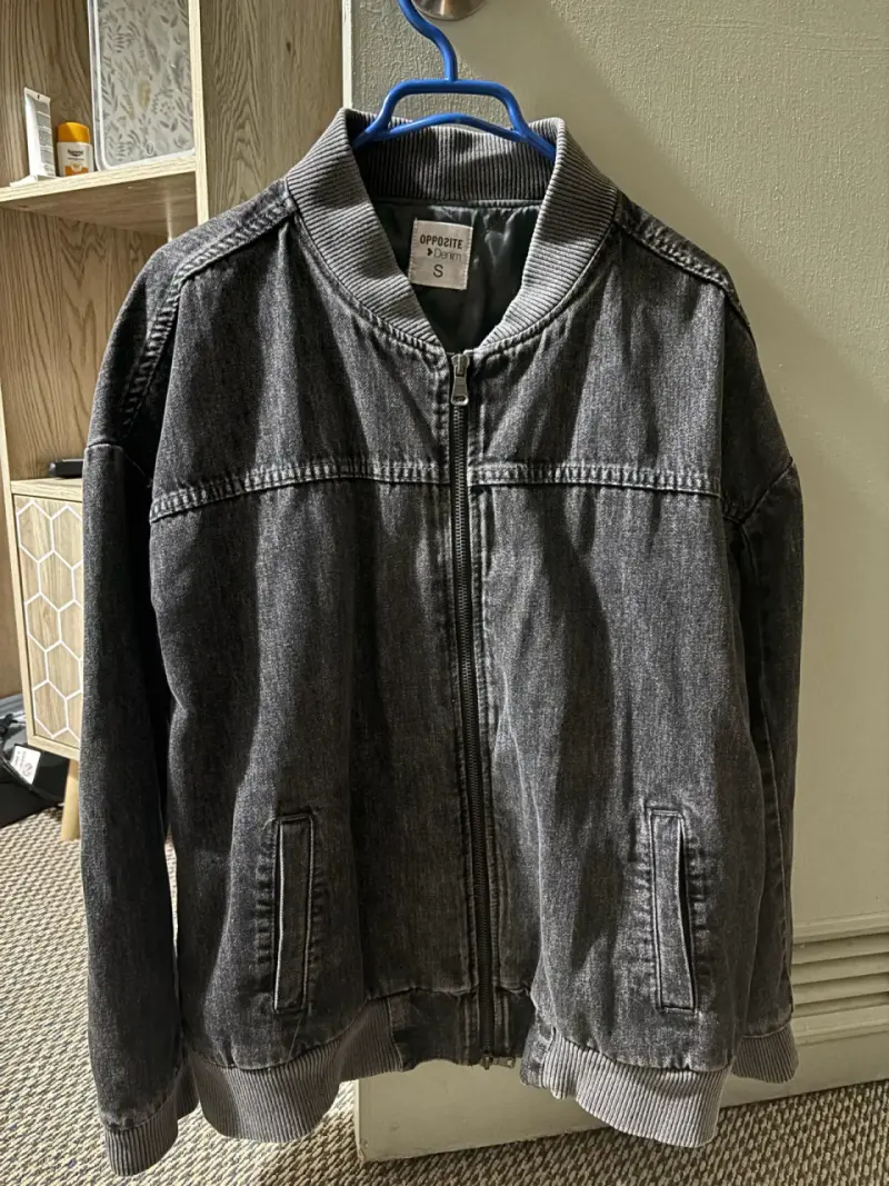 Chaqueta de mezclilla gris Opposite Denim - 1