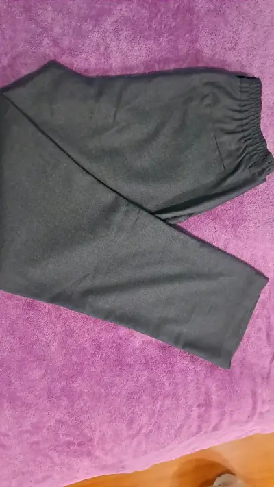 Pantalón gris oscuro con cintura elástica,escolar - miniatura 1