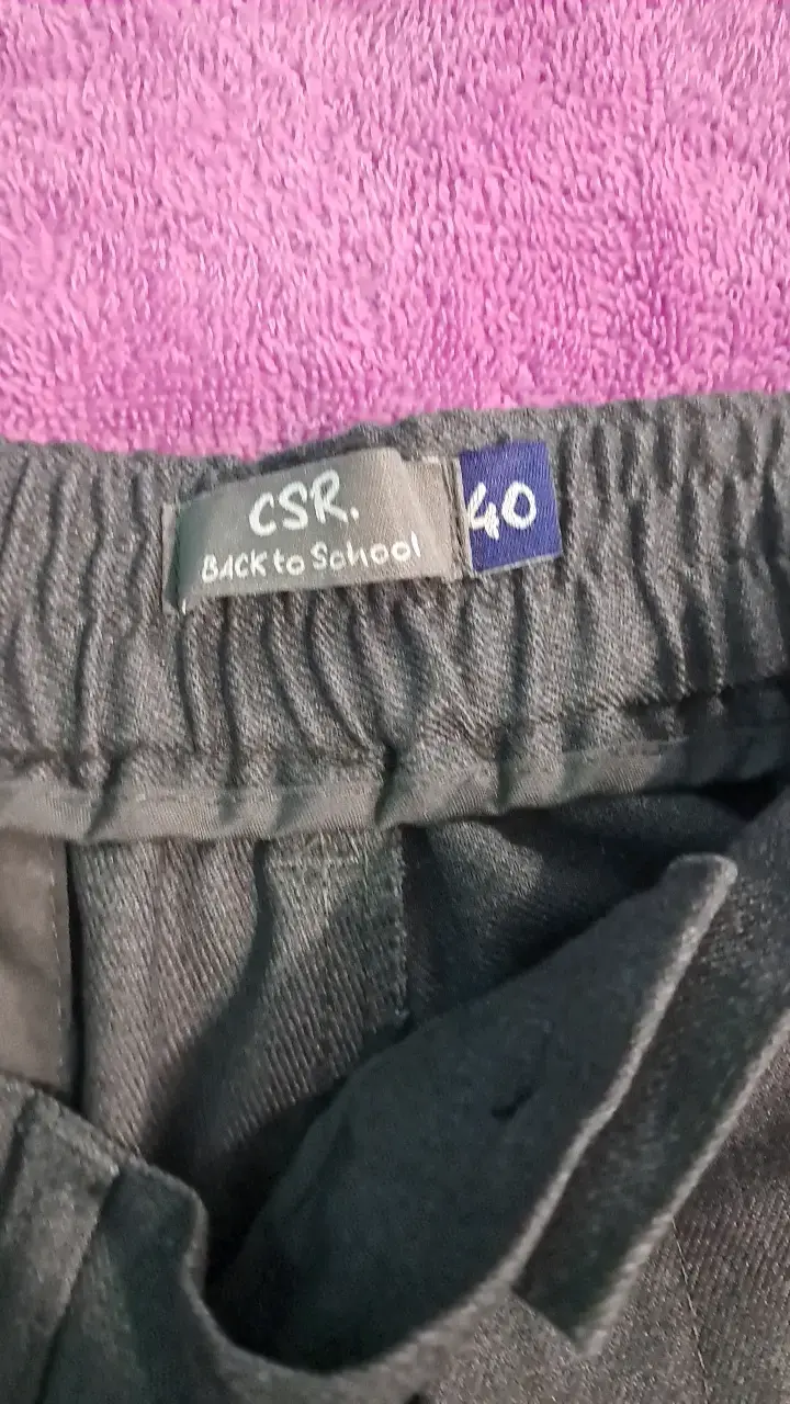 Pantalón gris oscuro con cintura elástica,escolar - 3