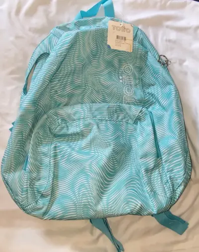 Mochila Totto azul con diseño ondulado - miniatura 1