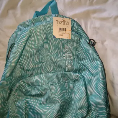 Mochila Totto azul con diseño ondulado - miniatura 2