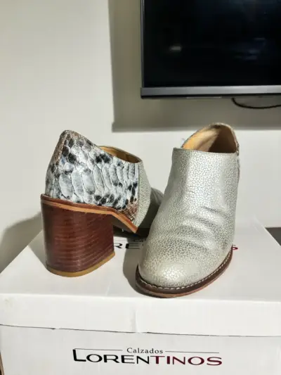 Botines plateados de cuero - miniatura 3