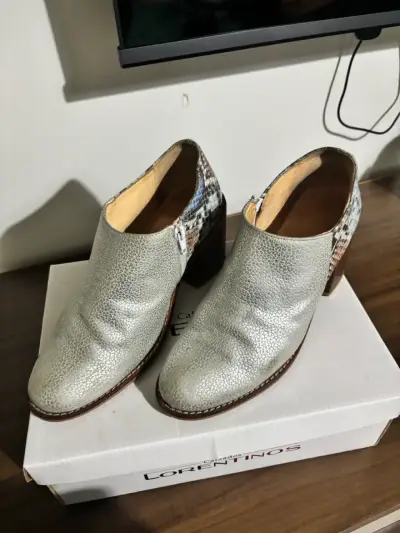 Botines plateados de cuero - miniatura 5