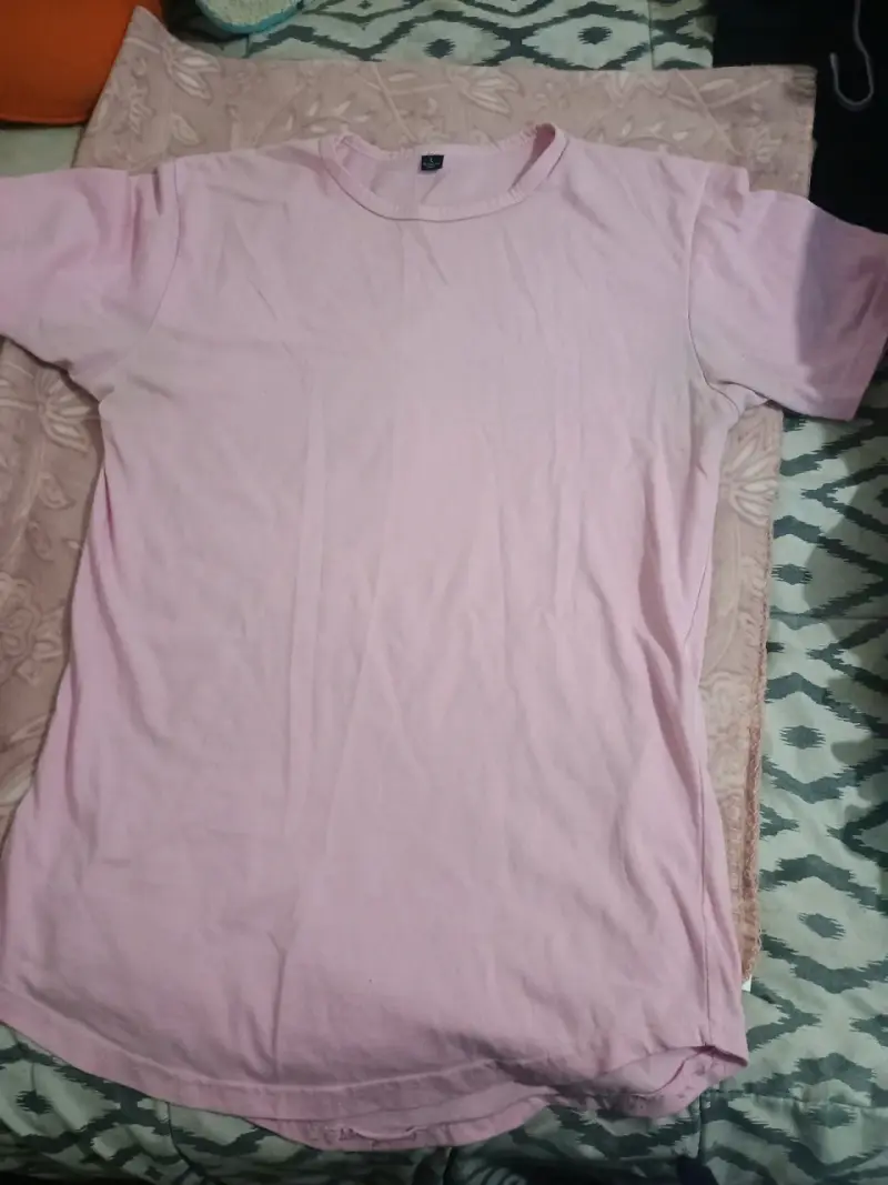 Polera rosada de algodón para hombre - 1