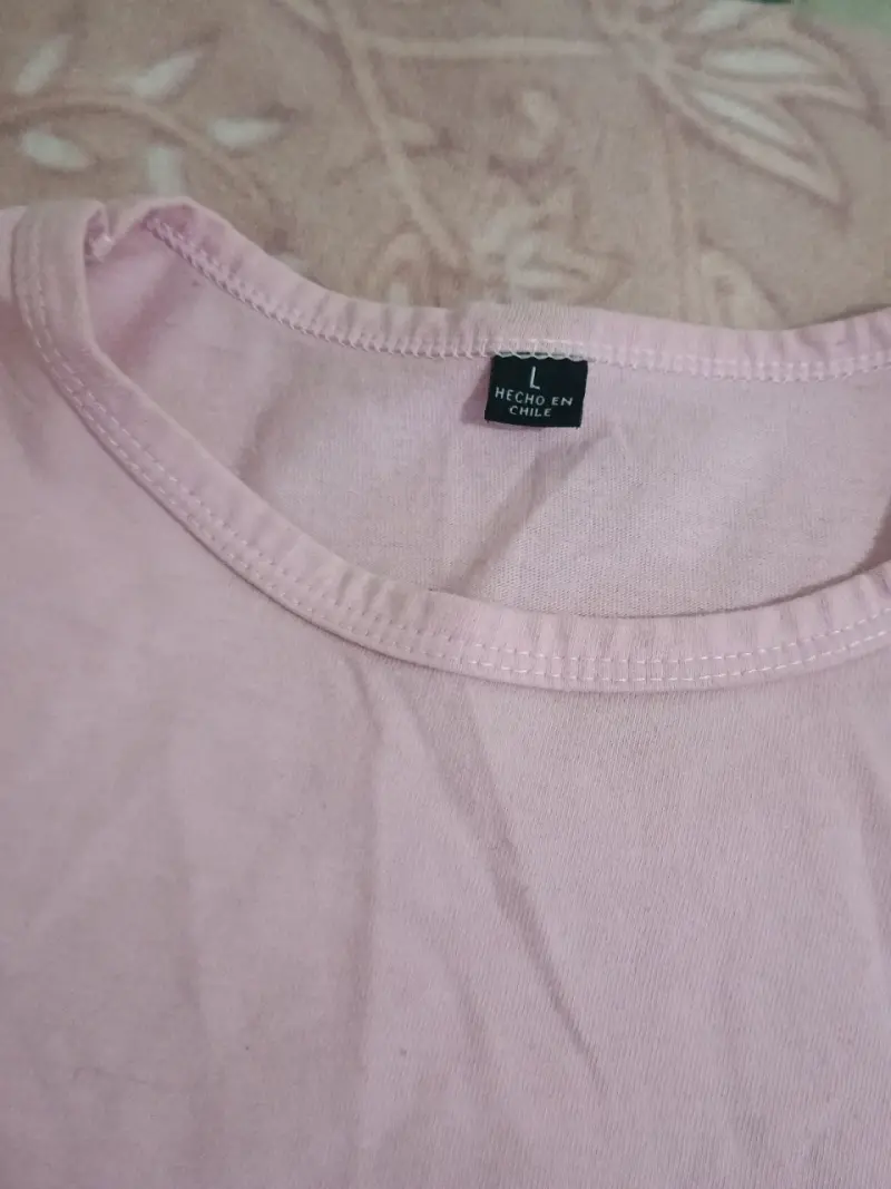 Polera rosada de algodón para hombre - 3