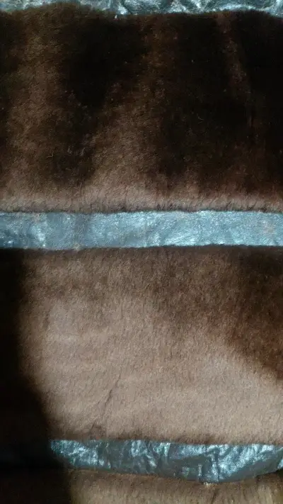 Abrigo de piel sintética marrón elegante - miniatura 4