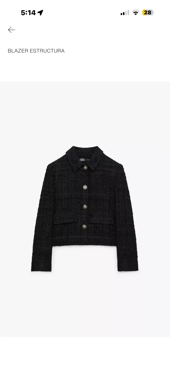 Blazer estructura negro Zara elegante - 1