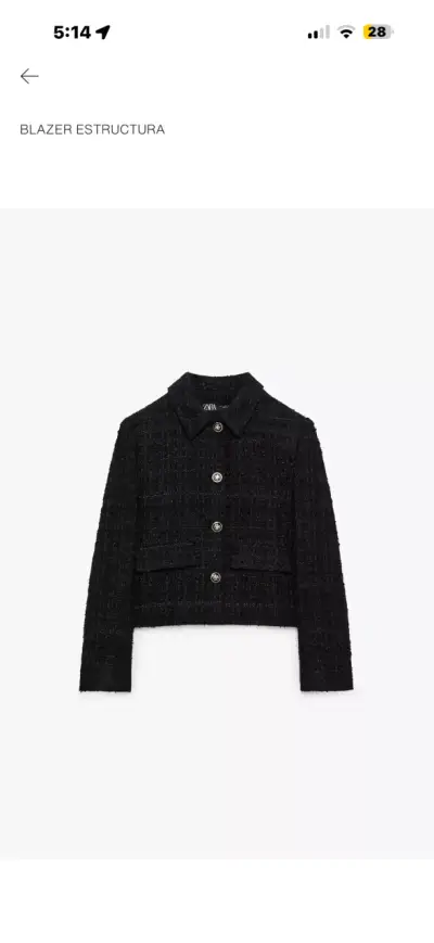 Blazer estructura negro Zara elegante - miniatura 1
