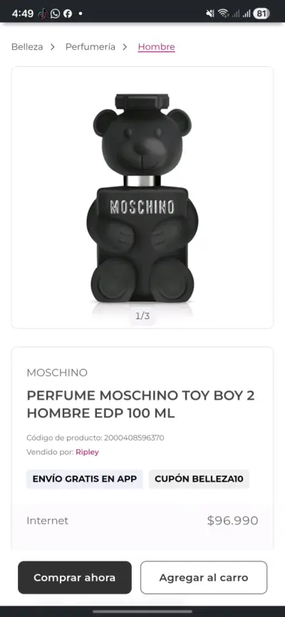 Perfume Moschino Toy Boy 2 para hombre - miniatura 2