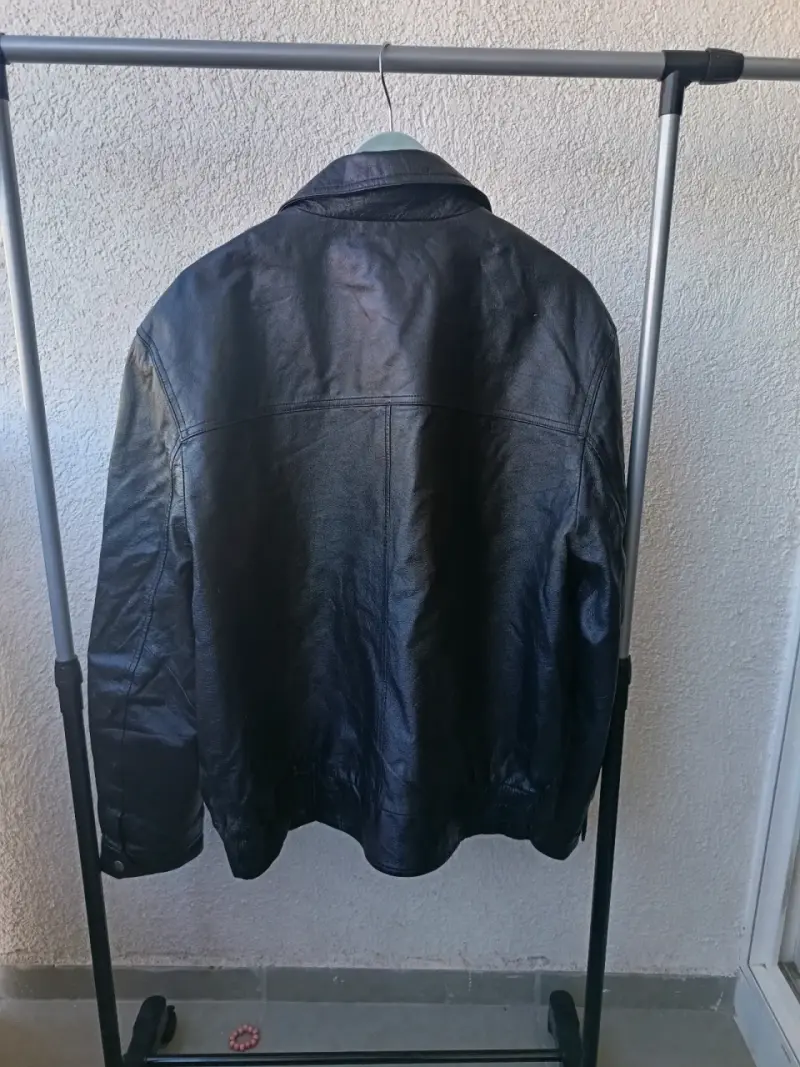 Casaca Bomber de Cuero Genuino Black XL - 3