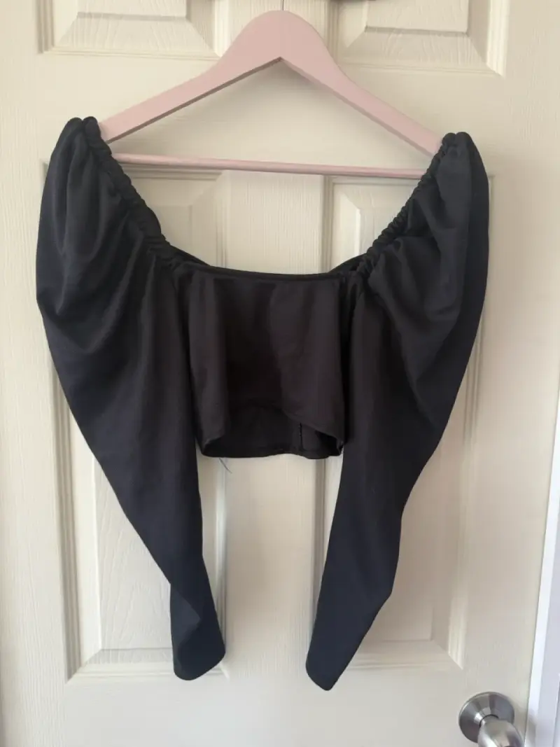 Top negro con mangas largas Zara - 3