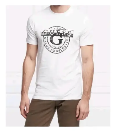 Polera Blanca Guess con logo estampado - miniatura 2