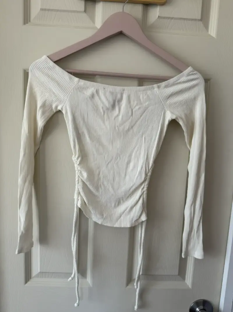 Polera blanca de canalé Forever 21 - 2