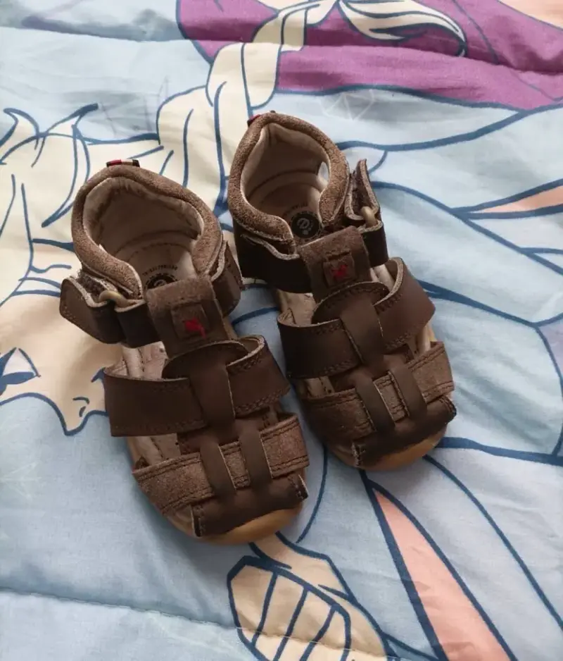Sandalias de cuero para niño marrón - 1