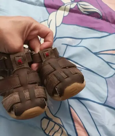 Sandalias de cuero para niño marrón - miniatura 2