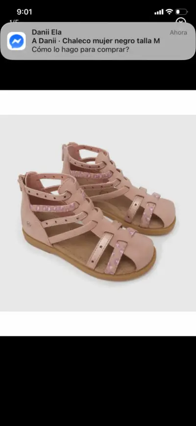 Sandalias rosadas para niña Colloky - miniatura 1