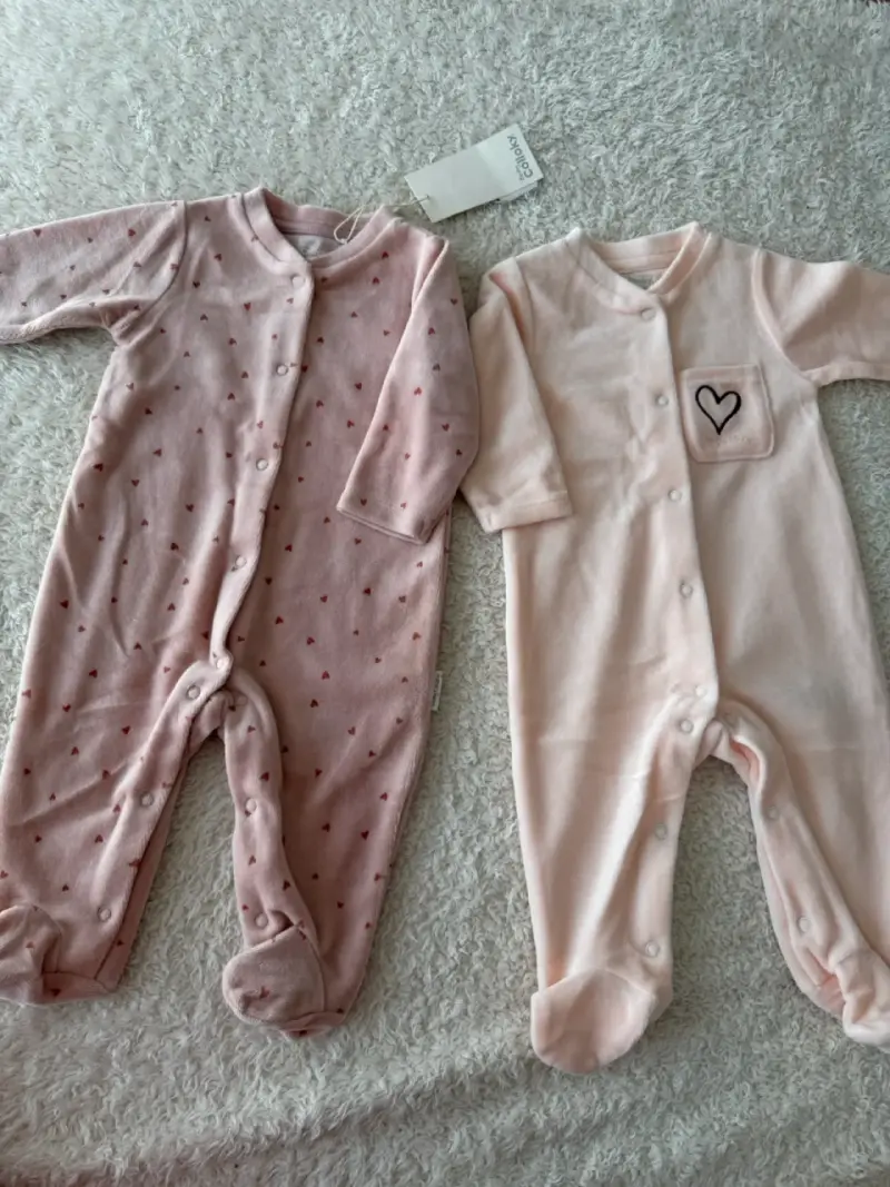 Conjunto de enteritos para bebé rosados - 1