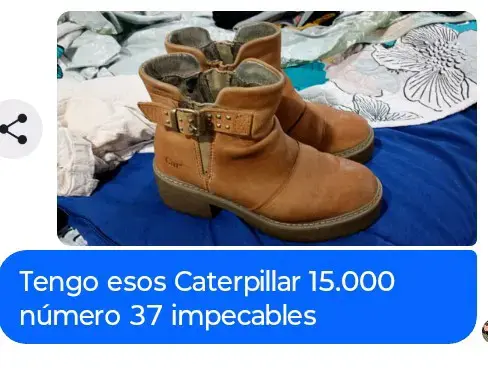 Botines Caterpillar de cuero marrón talla 37