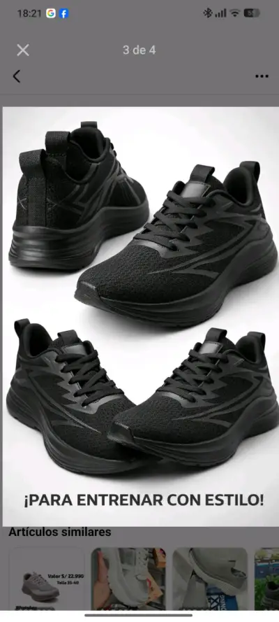 Zapatillas deportivas negras para entrenamiento - miniatura 1