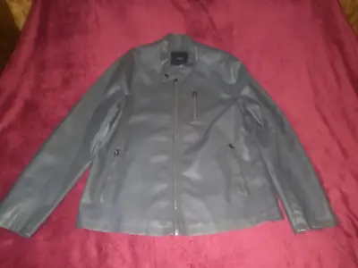 Chaqueta de cuero gris para hombre - miniatura 1