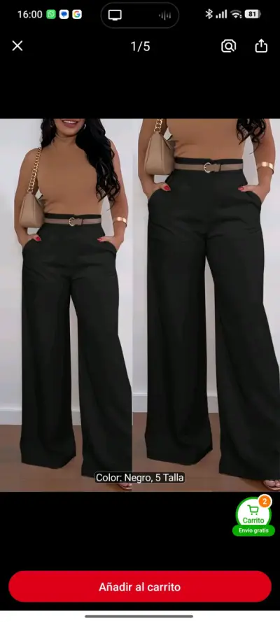 Pantalones de vestir negros para mujer - miniatura 1