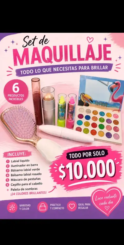 Set de maquillaje completo con 6 productos - miniatura 1