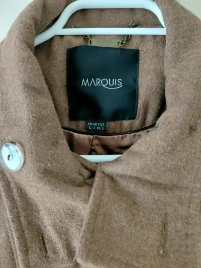 Abrigo marrón de lana con doble botonadura - miniatura 3